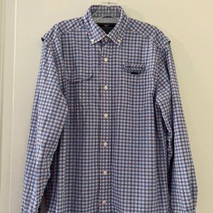 Vineyard Vines Harbor Shirt blue & pink check men’s small